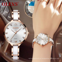 Relógio de mão feminino moda luxo OLEVS marca 5872 quartzo relógio resistente à água recurso relógio feminino